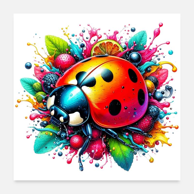 Marienkäfer Poster 60x60 cm