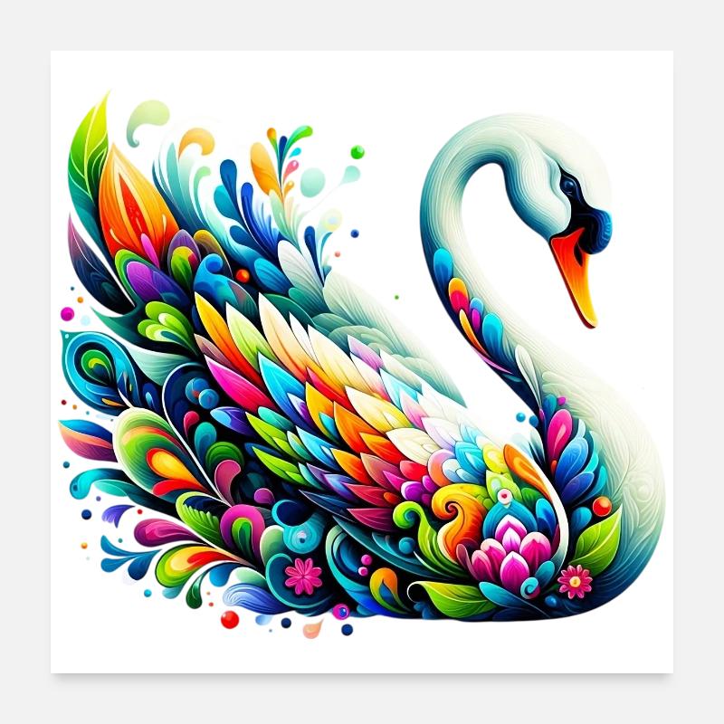Swan Poster 24" x 24" (60x60 cm)