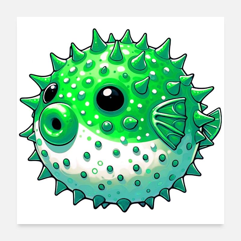 Kugelfisch Poster 60x60 cm