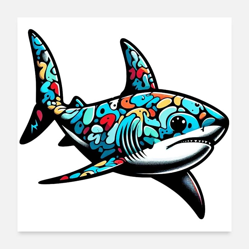 Requin Poster 60 x 60 cm