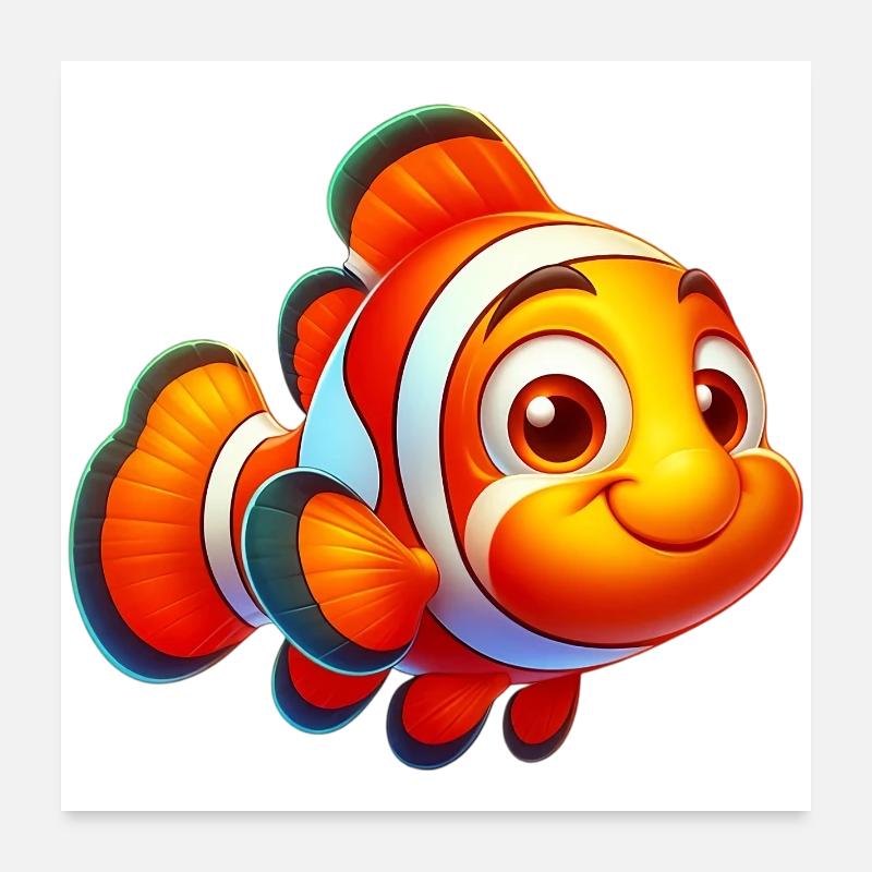 Poisson-clown Poster 60 x 60 cm