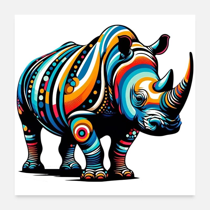 Nashorn Poster 60x60 cm