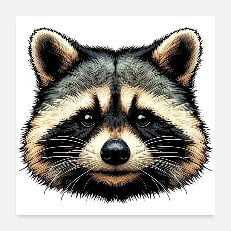 Raccoon Poster 24" x 24" (60x60 cm)