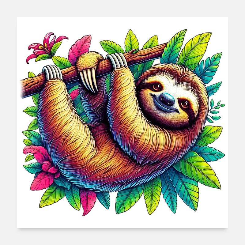Faultier Poster 60x60 cm