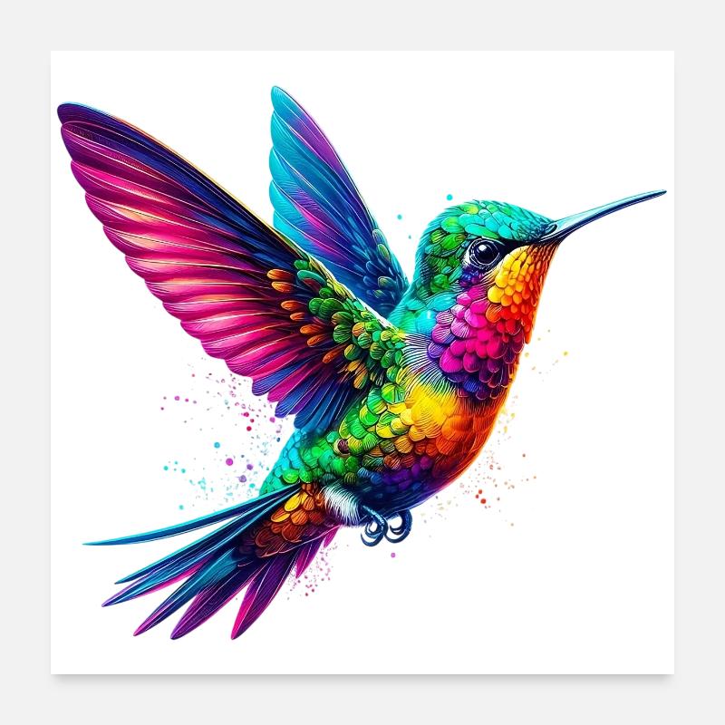 Hummingbird Poster 24" x 24" (60x60 cm)