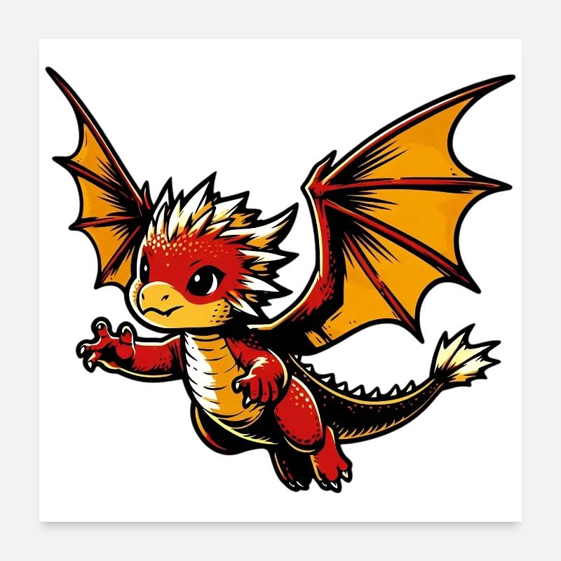 Drache Poster 60x60 cm