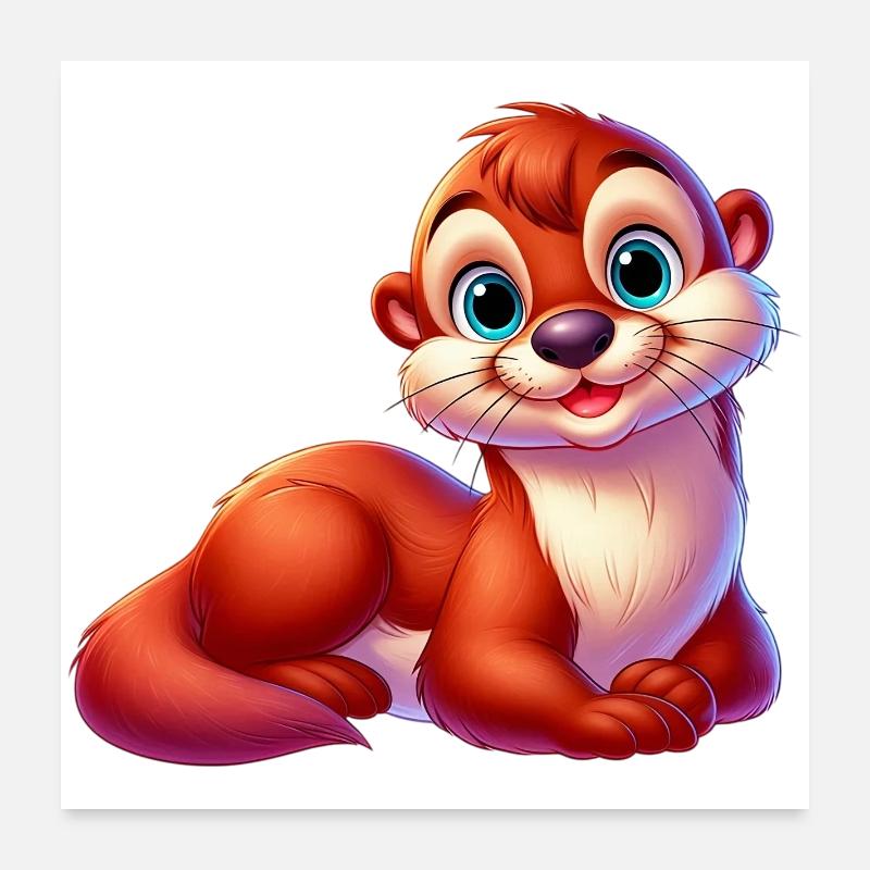 Loutre Poster 60 x 60 cm