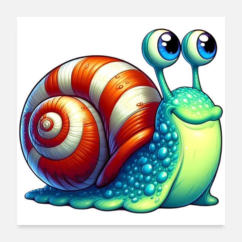 Escargot - Poster 60 x 60 cm - blanc