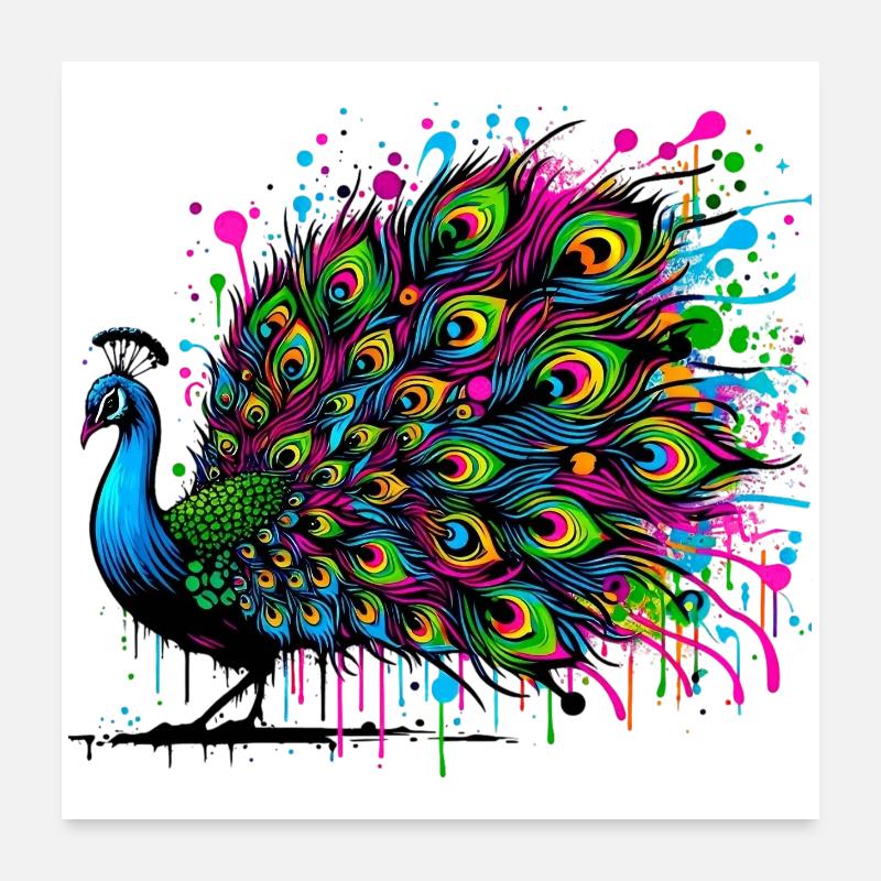 Pfau Poster 60x60 cm