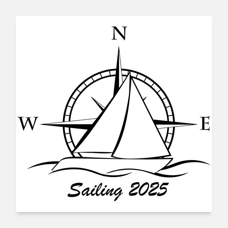 sailing 2025 schw Poster 60x60 cm