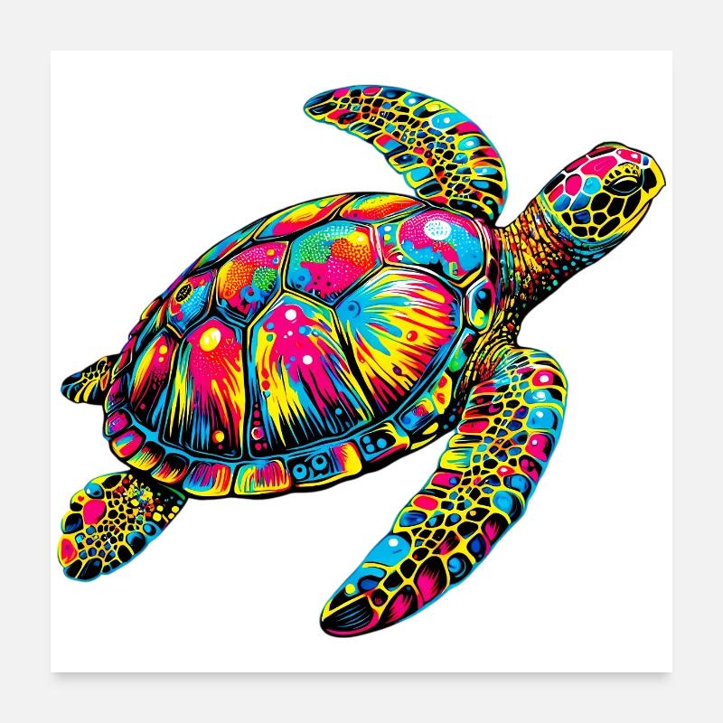 Tortue marine Poster 60 x 60 cm