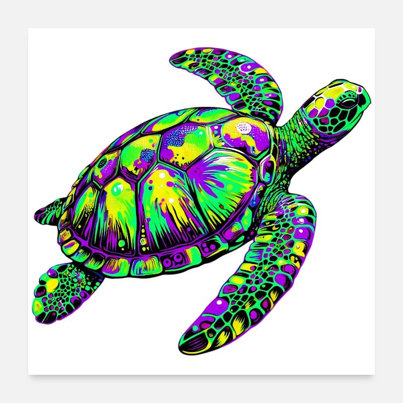 Sea turtle Poster 24" x 24" (60x60 cm)