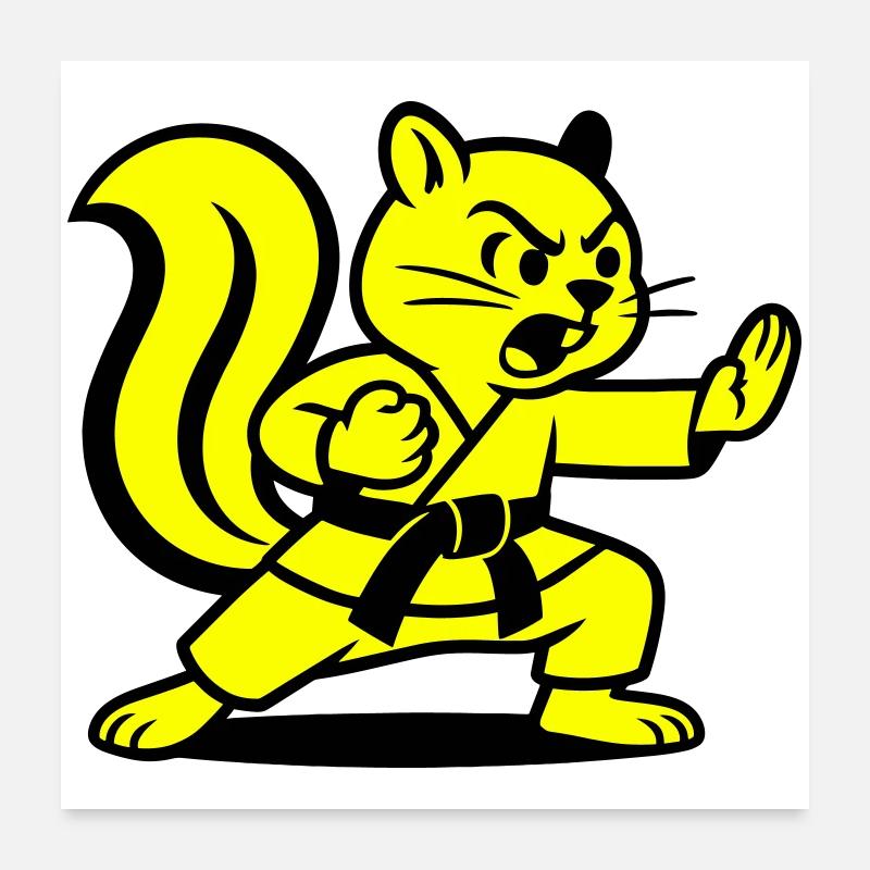 Karate Squirrels! Poster 24" x 24" (60x60 cm)