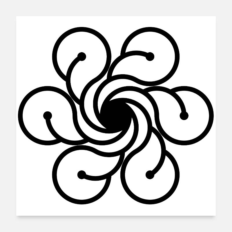 Vortex de fleur cosmique Poster 60 x 60 cm