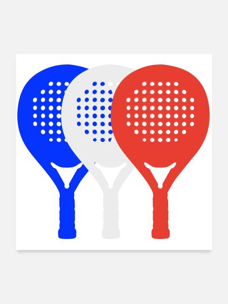 Padel-France2 - Poster 60 x 60 cm - blanc - Devant