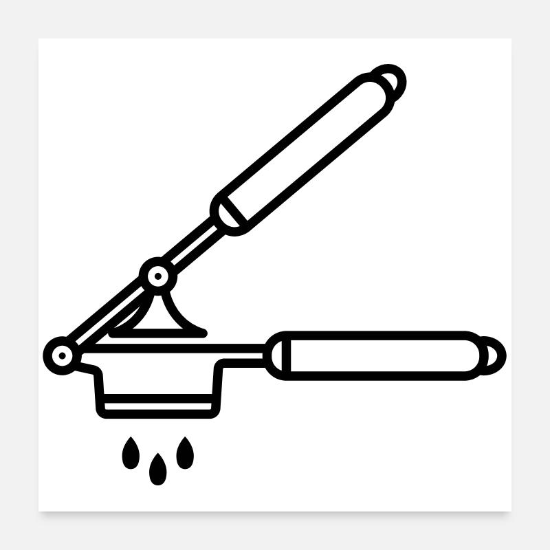 Knoblauch Presse oder Spätzle Presse Poster 60x60 cm