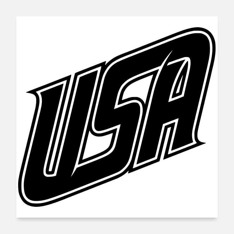 USA  Logo - Farbe variabel Poster 60x60 cm