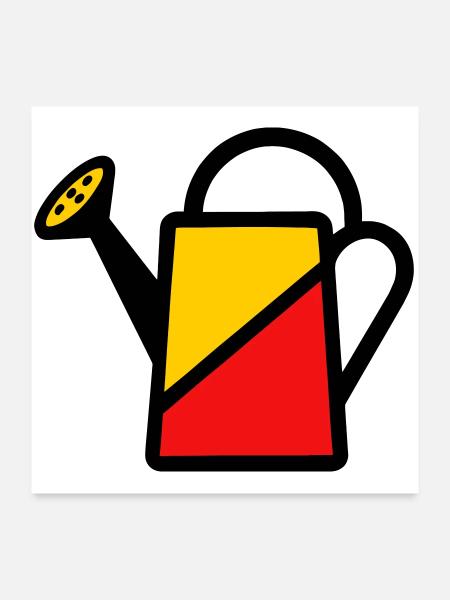 Two-tone watering can tool vegetable gardener - Poster 24" x 24" (60x60 cm) - white - Front