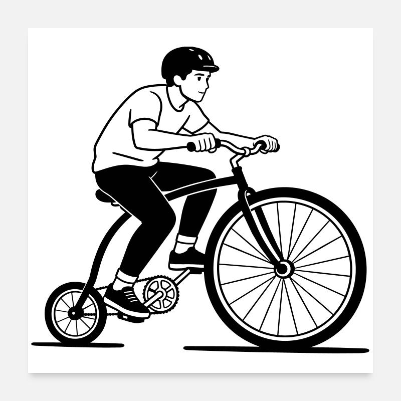 unicycle Poster 24" x 24" (60x60 cm)