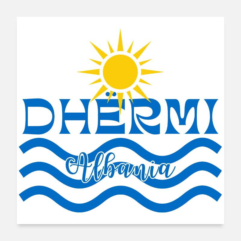 DHËRMI Albania Sun Waves Logo Poster 24" x 24" (60x60 cm)