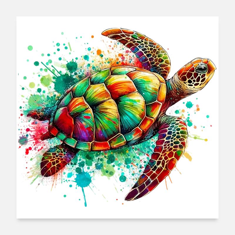 Tortue Poster 60 x 60 cm