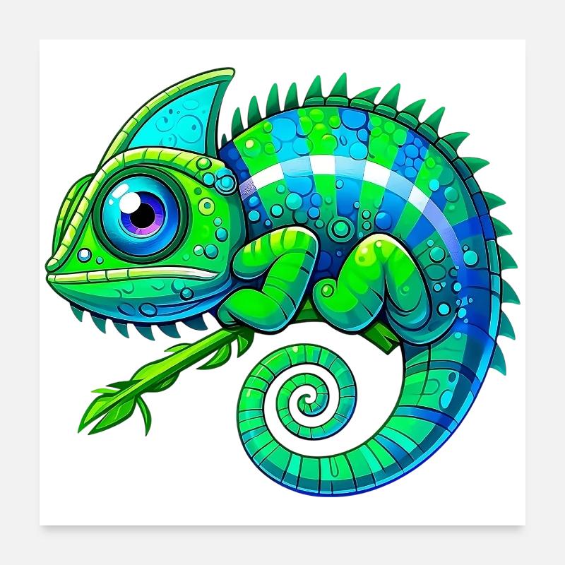 Caméléon Poster 60 x 60 cm