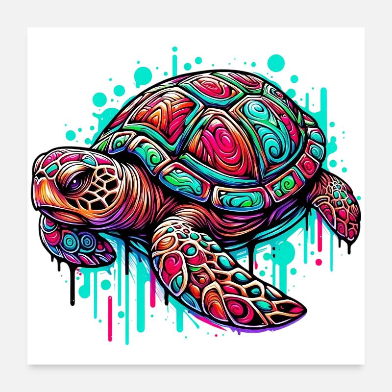 Tortue Poster 60 x 60 cm