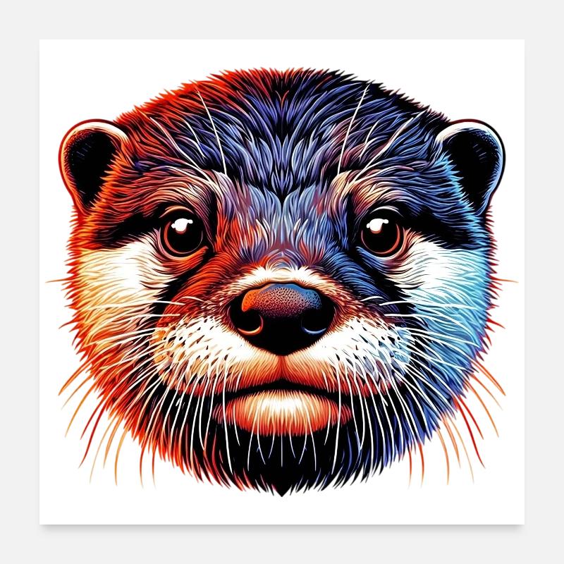 Loutre Poster 60 x 60 cm