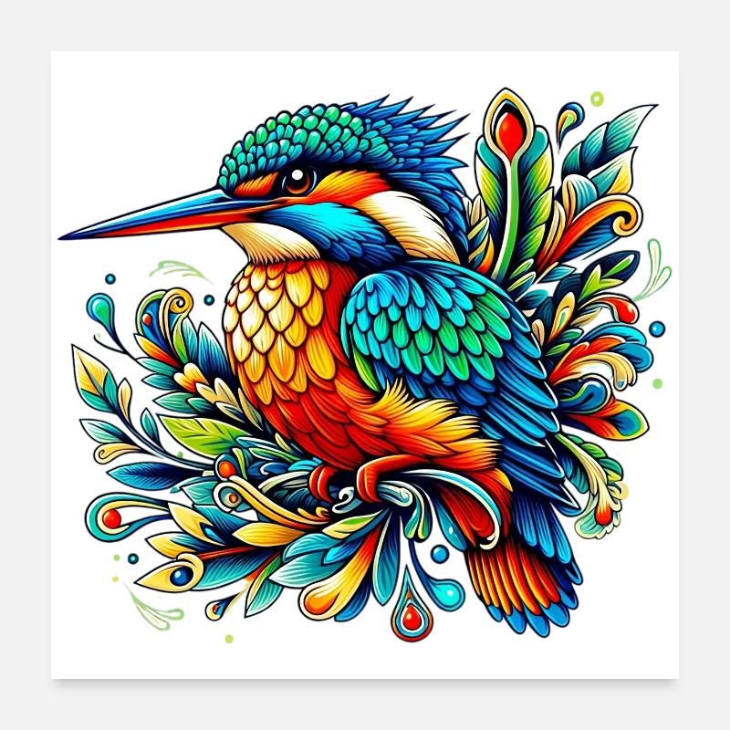 Martin-pêcheur Poster 60 x 60 cm