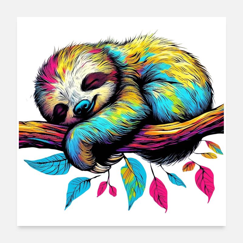 Faultier Poster 60x60 cm