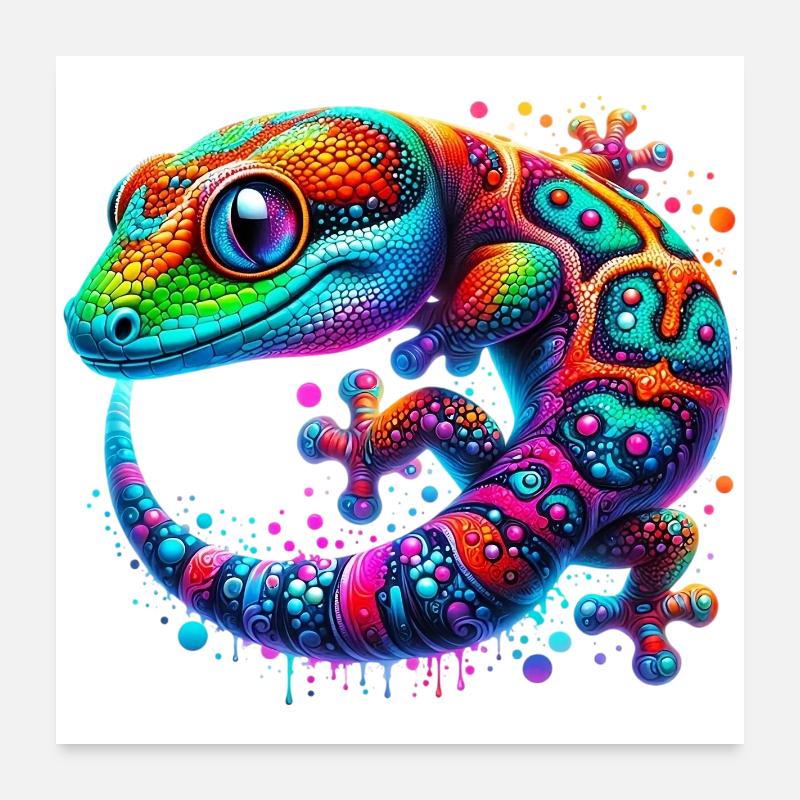 Gecko Poster 60x60 cm