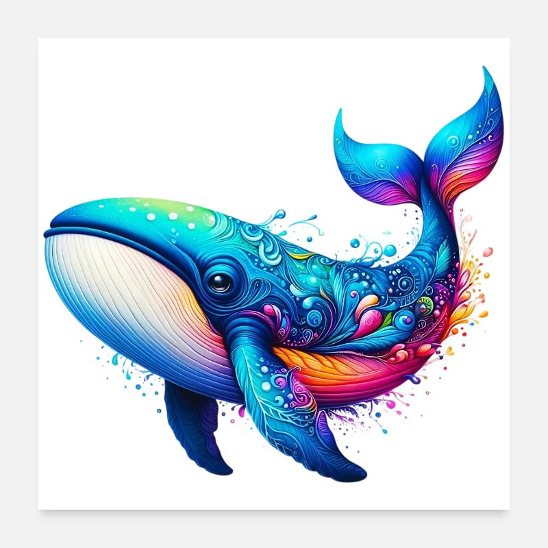Baleine Poster 60 x 60 cm