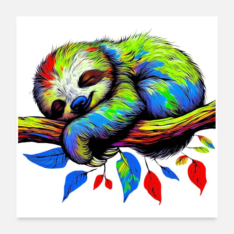 Faultier Poster 60x60 cm