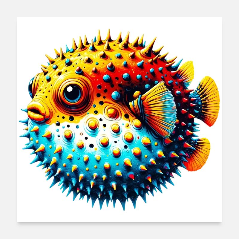 Kugelfisch Poster 60x60 cm