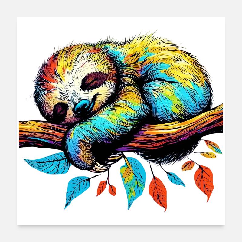 Faultier Poster 60x60 cm