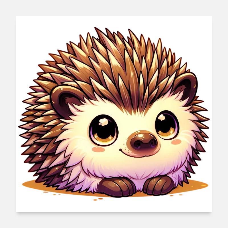 Igel - Poster 60x60 cm - Weiß