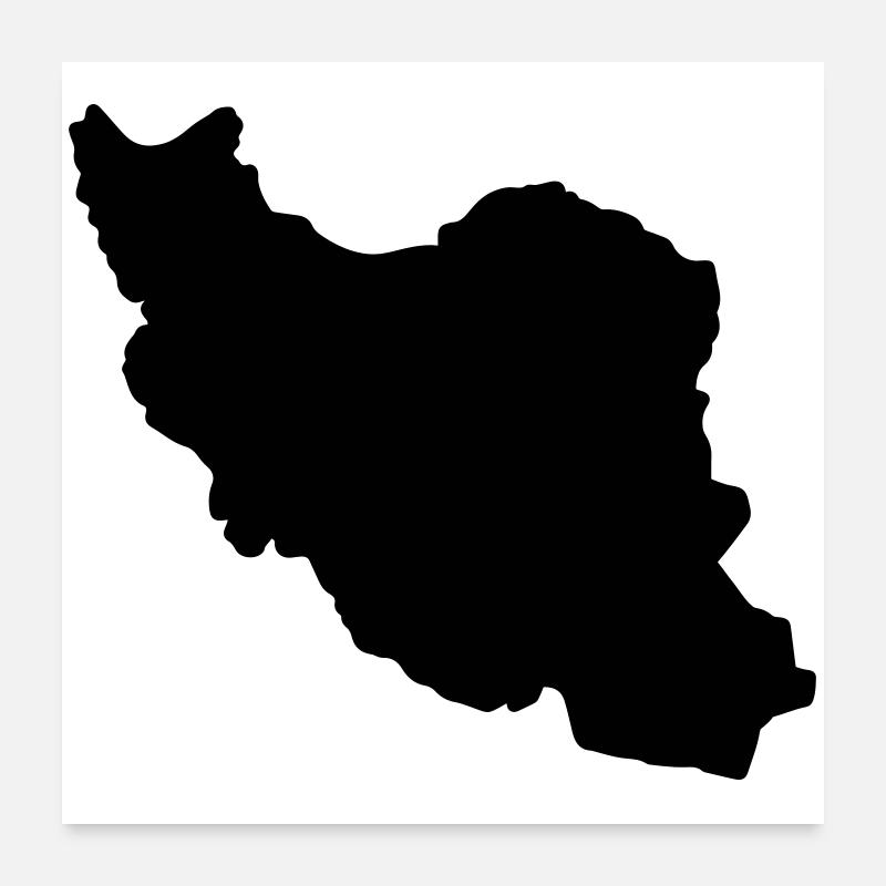 Silhouette de l’Iran Poster 60 x 60 cm