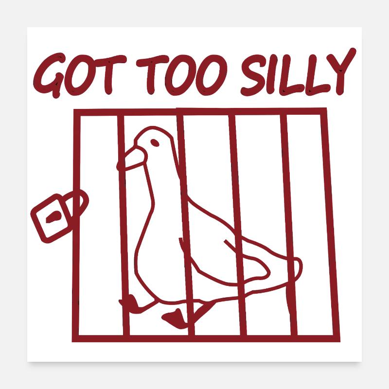 Caged Dove Got Too Silly Poster 24" x 24" (60x60 cm)