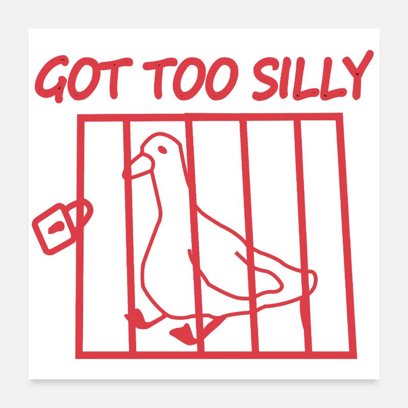 Trop bête d’oiseau dans une cage Poster 60 x 60 cm