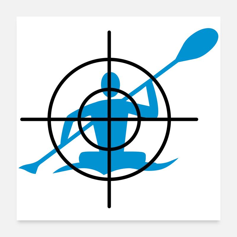Canoë-kayak en ligne de mire Poster 60 x 60 cm