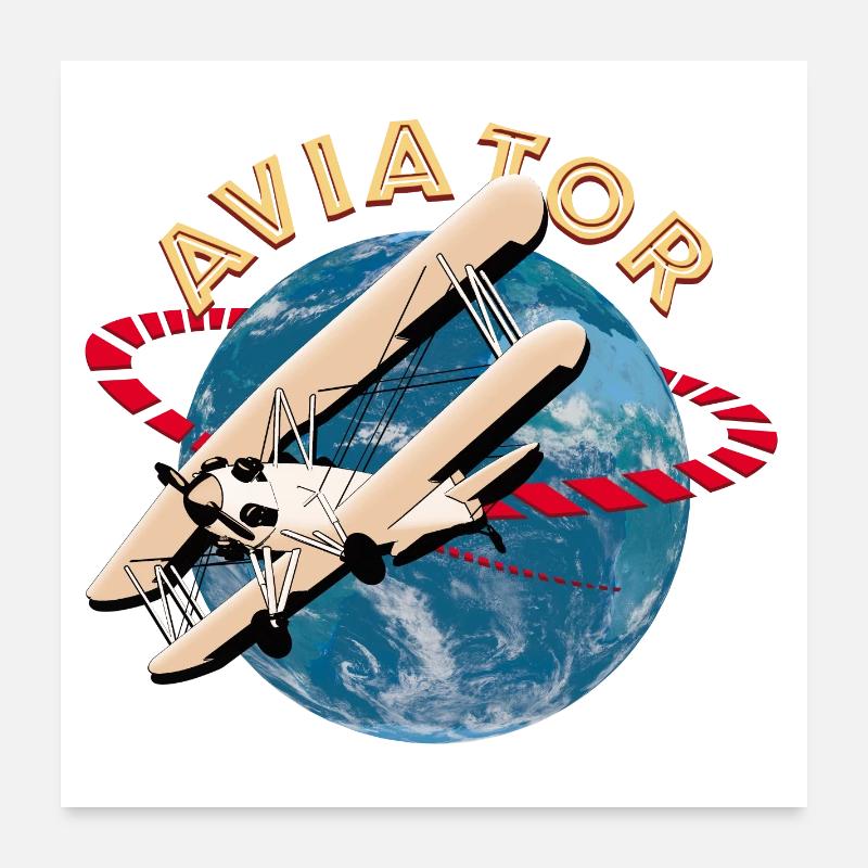 Aircraft Pilot - Aviator Poster 24" x 24" (60x60 cm)