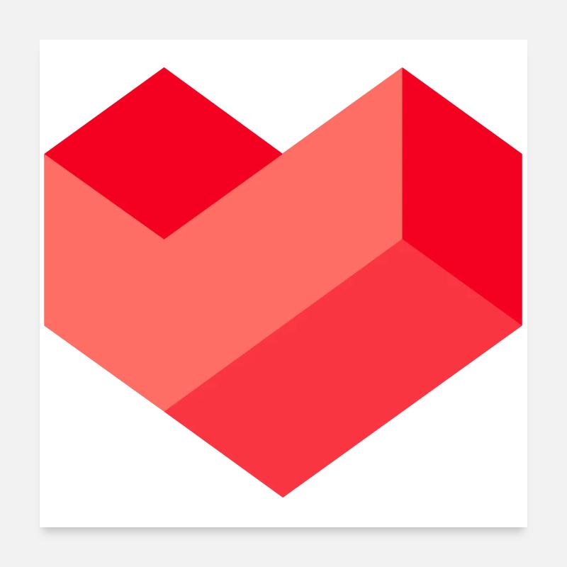 Pixel Herz Poster 60x60 cm