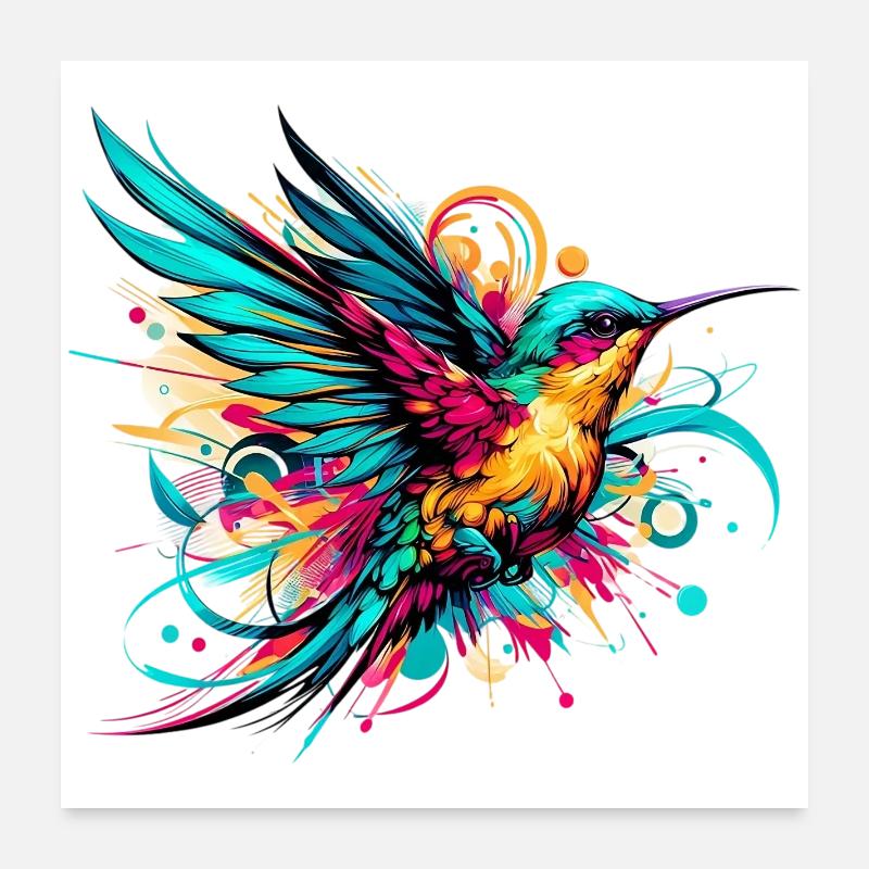 Hummingbird Poster 24" x 24" (60x60 cm)