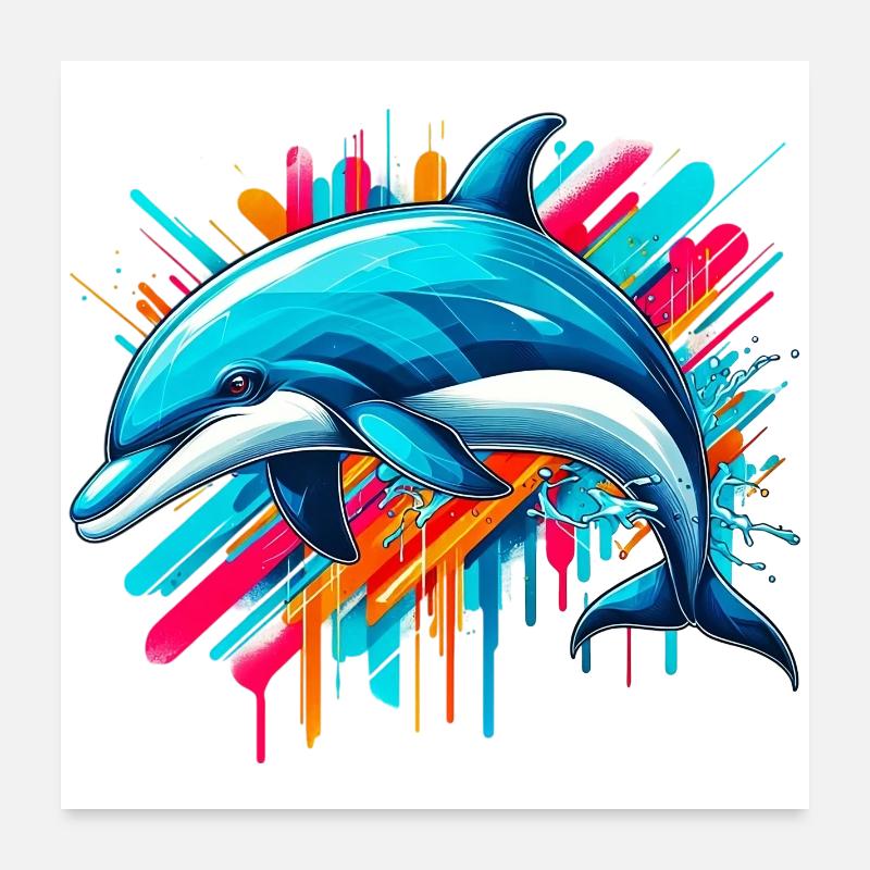 Delfin Poster 60x60 cm