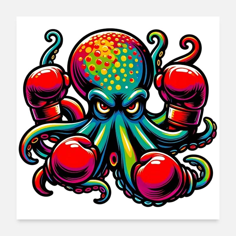 Krake Poster 60x60 cm