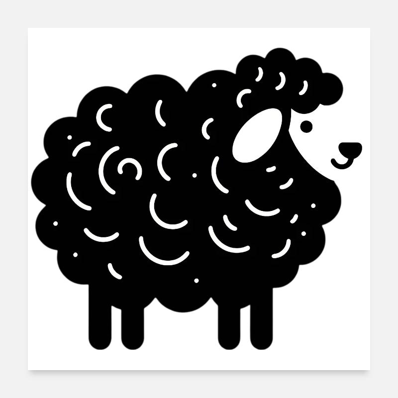 Schwarzes Schaf Poster 60x60 cm
