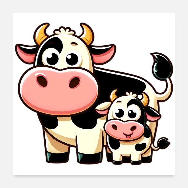 Vache Vaches Poster 60 x 60 cm