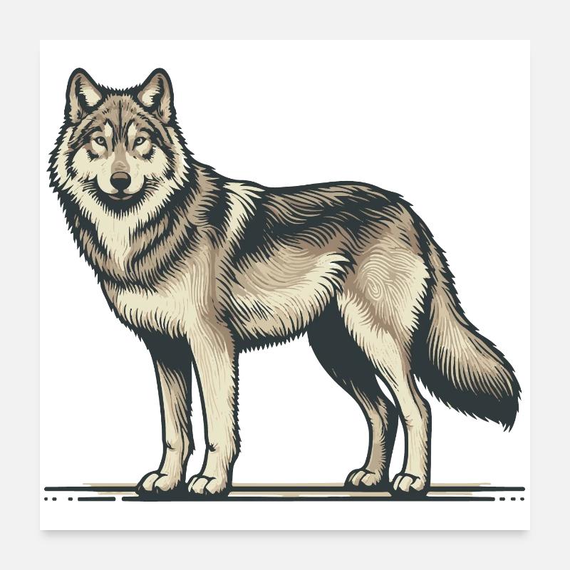 Wolf Poster 24" x 24" (60x60 cm)