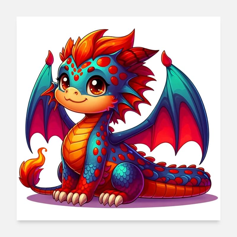 Drache Poster 60x60 cm