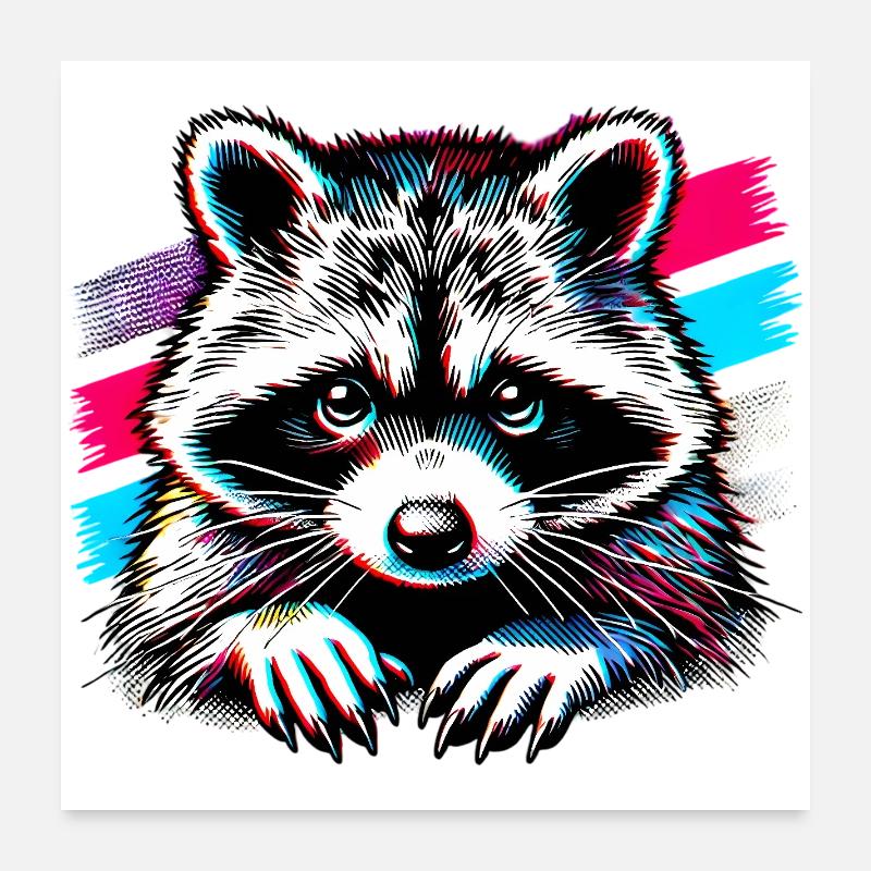 Waschbär Poster 60x60 cm